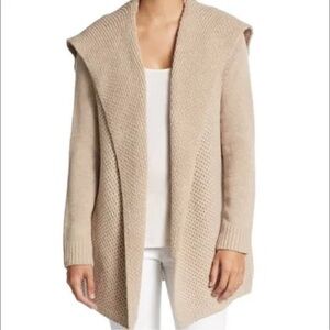 VINCE Wool Blend Beige Cardigan Shawl